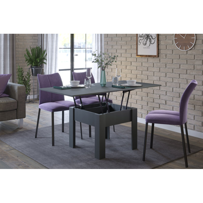 Epsilon Lift Top Extendable Frame Coffee Table, 77cm H x 70cm L x 70cm W, Oak