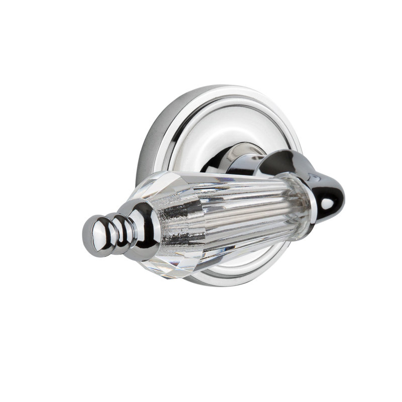 Rosette classique (lit et bain) avec levier pour salon, Chrome brillant, 2 3/4 po