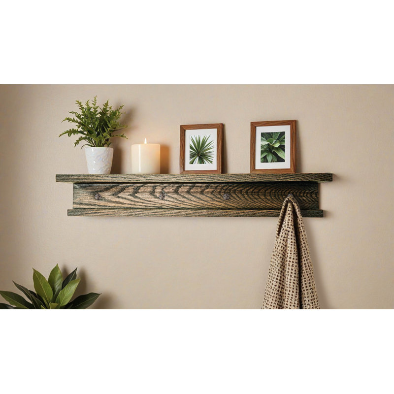 Ensemble de 3 tablettes en chêne avec crochets, H 4,75 po x l 48 po x P 4 po