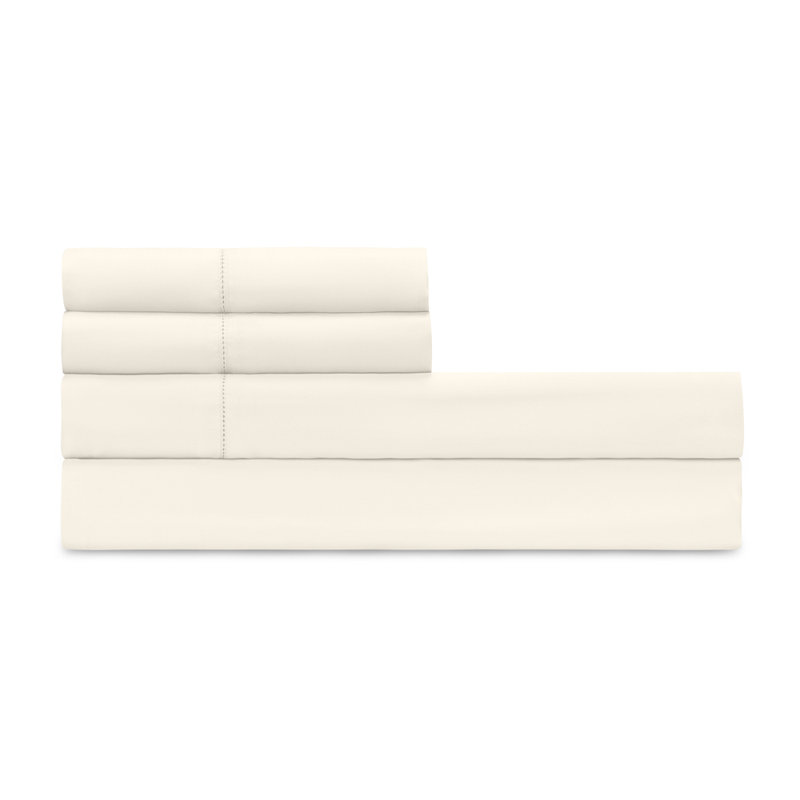Royal 300 Thread Count Egyptian-Quality Cotton Sateen Sheet Set, California King Sheet Set + 2 Pillowcases, White