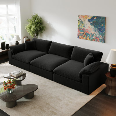 Upholstered Sectional Sofa, Cloud Couch, 3 Seater Cloud Modular Sectional Sofa Couch for Living Room Bedroom