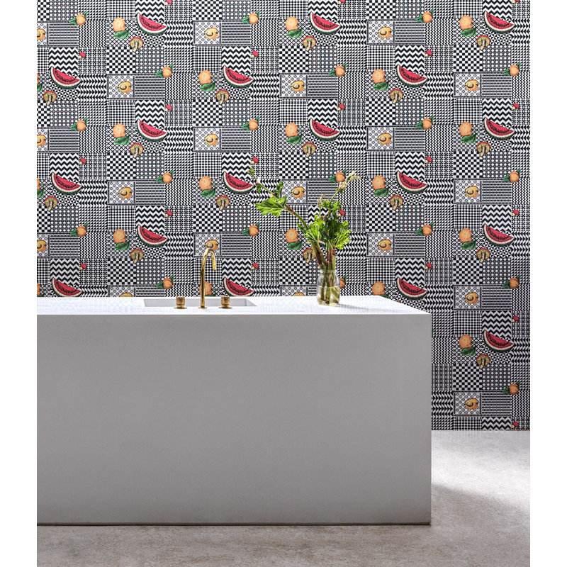 Fornasetti Senza Tempo II Wallpaper Roll, Black/Red