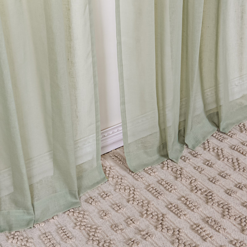 Elyse One Allium Way® Solid Semi-Sheer Tab Top Curtain Panels, 52" W x 84" L, Reseda