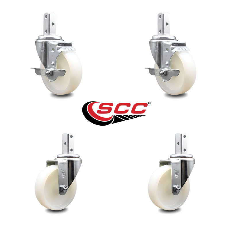 4 Piece Nylon Wheel Caster Set