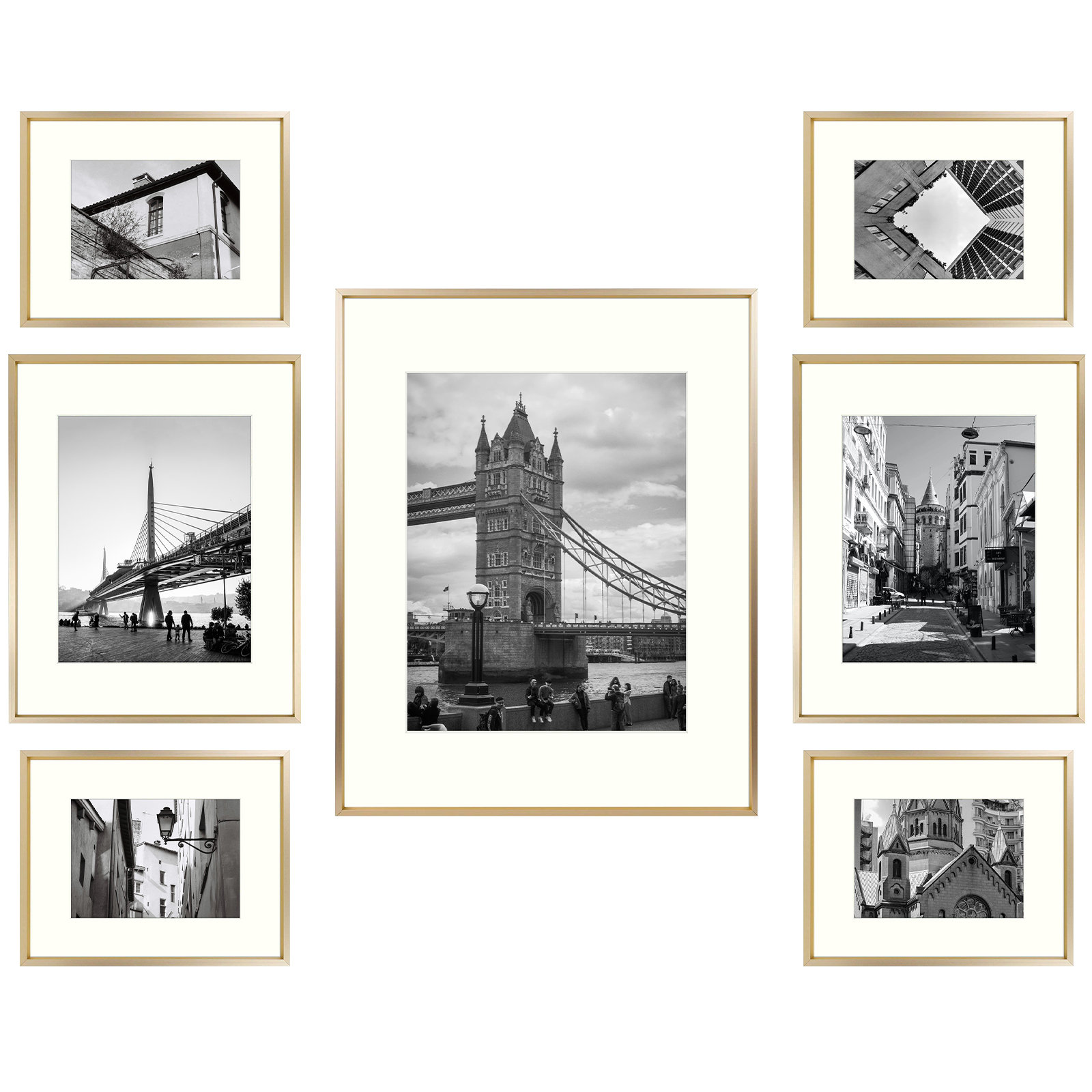 7 Piece Matte Metal Gallery Picture Frame