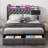 Oneita Upholstered LED Bed Frame With Storage Headboard Charging Station 2 Drawers Gray-1968671387