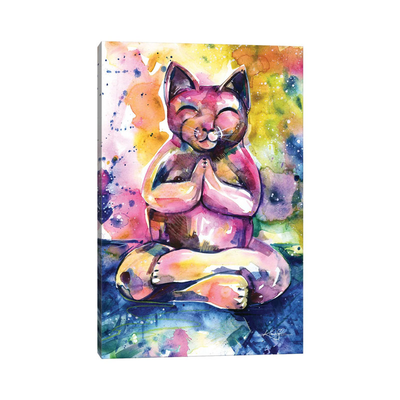 Buddha Cat XI by Kathy Morton Stanion - Wrapped Canvas Gallery-Wrapped Canvas Giclée, 66.04 cm H x 45.72 cm W x 3.175 cm D