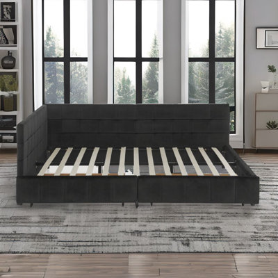 Leonell Queen Size Storage Upholstered Tufted Bed Frame