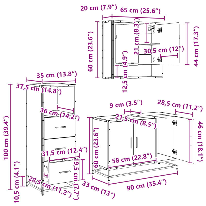 Vanity & Mirror Set