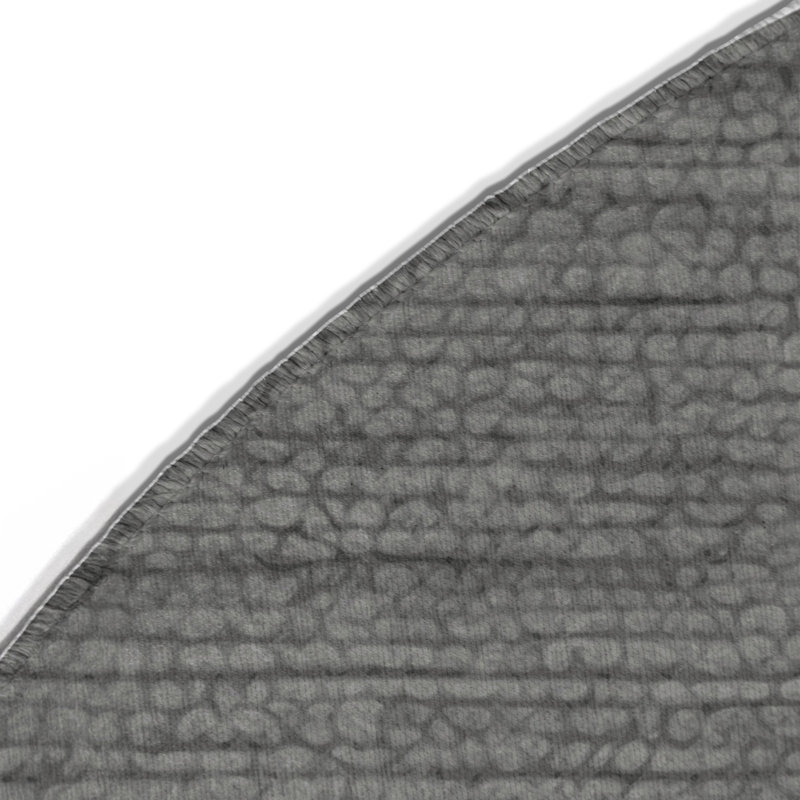 Solid Gray Indoor and Outdoor Area Rug, Round 5'