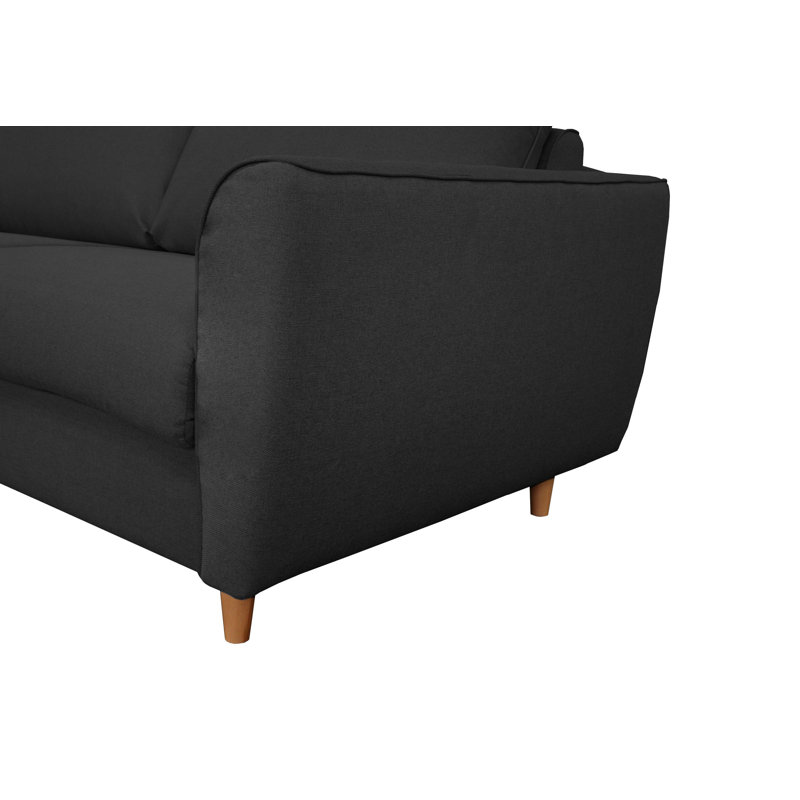 Canapé-lit avec matelas Mattlyn, Noir poudre