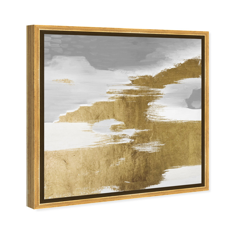 Gold Heaven - Peinture sur toile, H 20 po x l 20 po, Cadre flottant doré