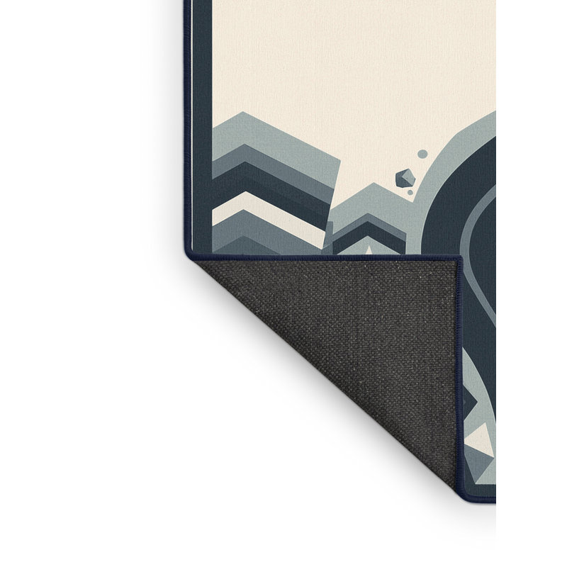 Tapis beige doux et moelleux à motif géométrique minimaliste Kamena, 3' Square