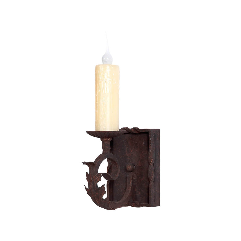 1 - Light Candle Wall Light, Bronze