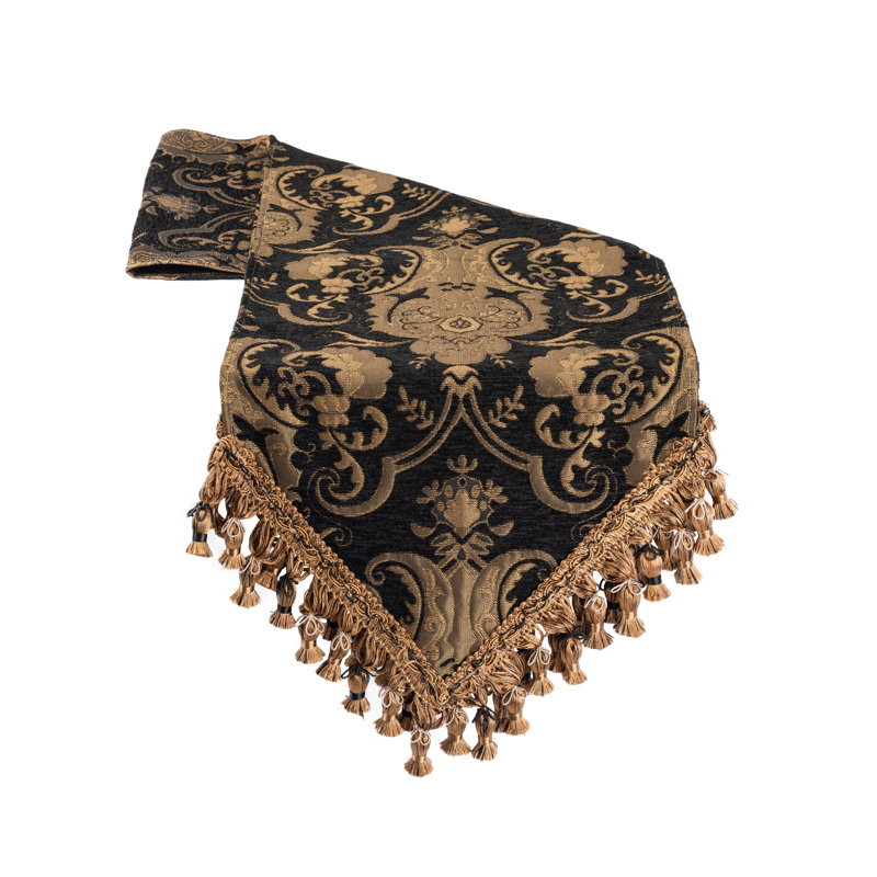 Elva Table Runner, 108" L x 13" W, Black