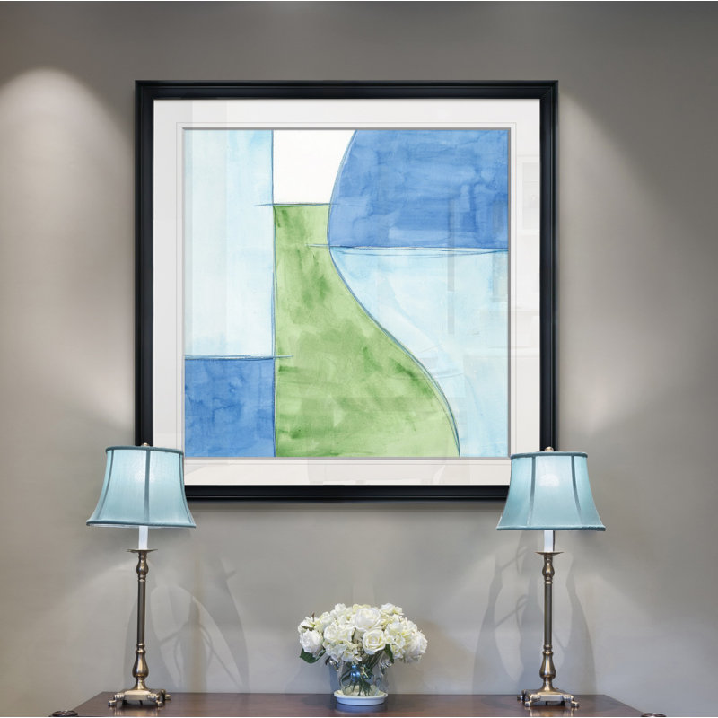 " Patch II ", 16" H x 16" W x 1.5" D, Black Framed
