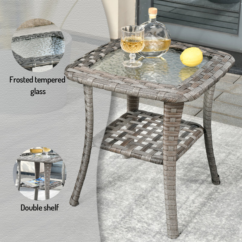 Ensemble de chaise berçante d'extérieur avec coussins 3 pièces Baili, Orange-rouge