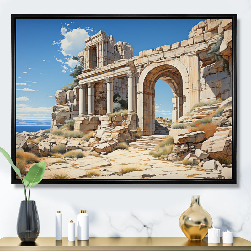 " Greece Eternal Delos I ", Cadre flottant noir, H 30 po x l 40 po