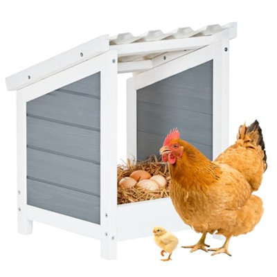  Boîte de nidification pour poulets, boîte de nidification en bois à compartiments multiples avec toit en PVC,