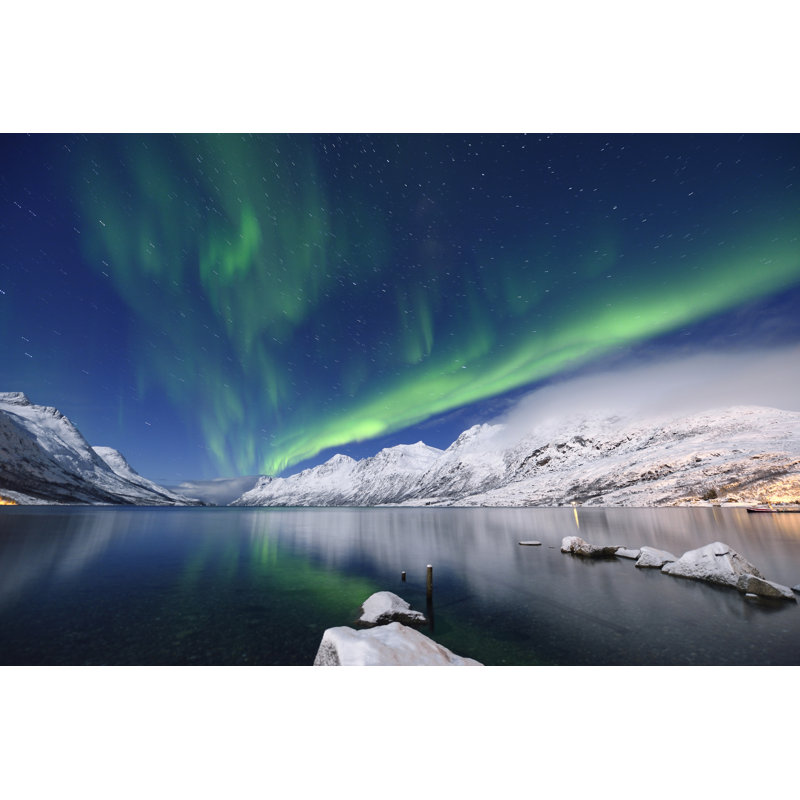 Green Aurora Borealis by Zorazhuang - Wrapped Canvas Print, 81cm H x 122cm W x 3.8cm D