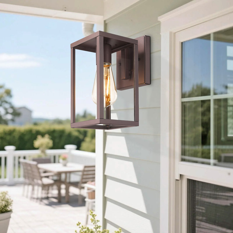 Outdoor Wall Light, Outside Lantern With Clear Glass, Weather-Resistant Porch Light For House,1-Pack,Oil Rubbed Bronze