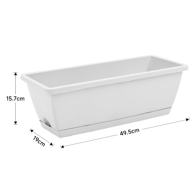 Cachepot, 15.7cm H x 49.5cm W x 19cm D, Grey