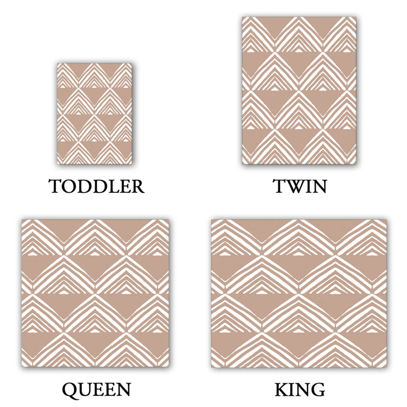 Polyester Geometric Shapes Duvet Cover, 1 Twin Duvet Cover + 1 Standard Sham, Taupe/Black/Pink