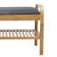 Banc de rangement pour chaussures Mindy, siège en polyester gris, bambou brun noyer, 36 pouces