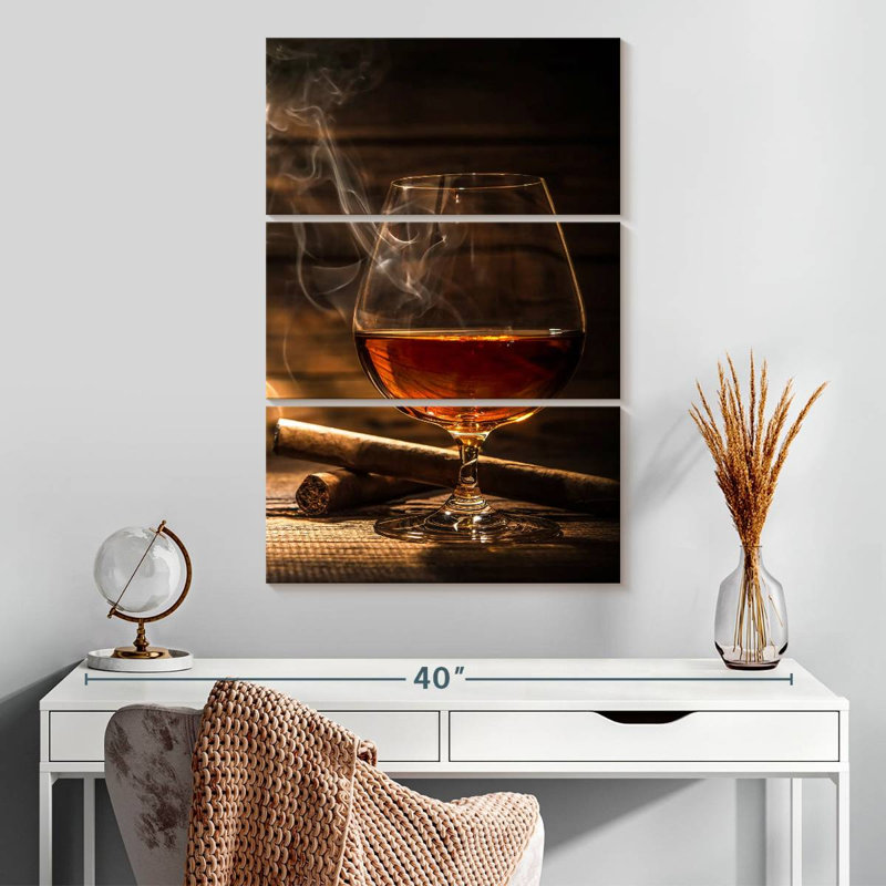 Cigar With Whiskey, H 32" x l 20"