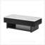 Table basse rectangulaire à plateau relevable avec rangement caché, plateau en marbre, bandes en bois massif, multifonctionnel pour les petits espaces