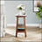 Retro Reddish Brown Narrow Slate Side Table With Storage Shelf, Perfect For Small Spaces And Mid-Century Modern Decor.