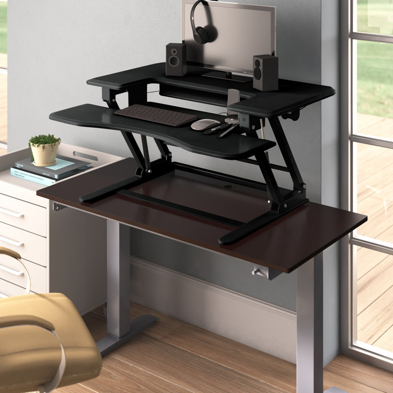 Tamara Adjustable Metal Base Standing Desk Converter, Black