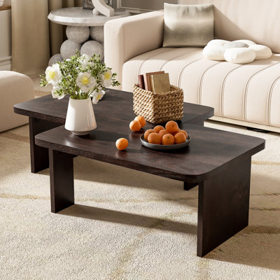 Table basse de salon, conception modulaire rectangulaire, capacité de 25 lb, installation simple de style épissure minimaliste, surface, étapes d'assemblage rapide de 25 lb