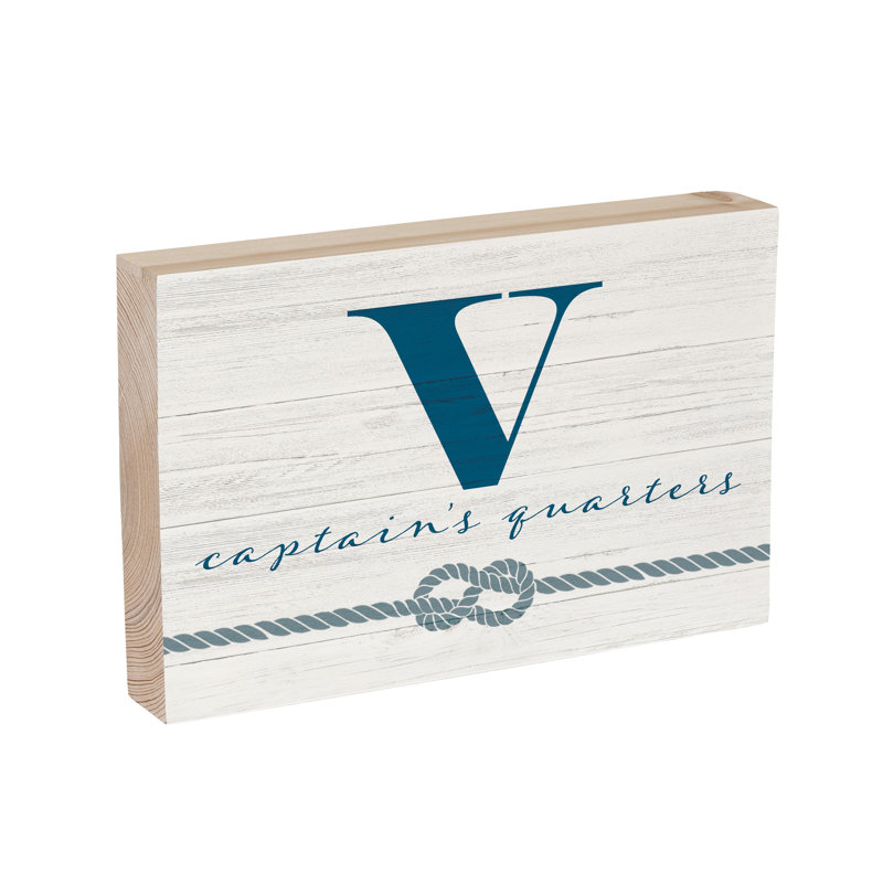 Coastal Wooden Plock Monogram Captain 12x8" V