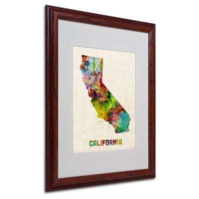 "California Map" par Michael Thompsett, "Pakin", impression encadrée