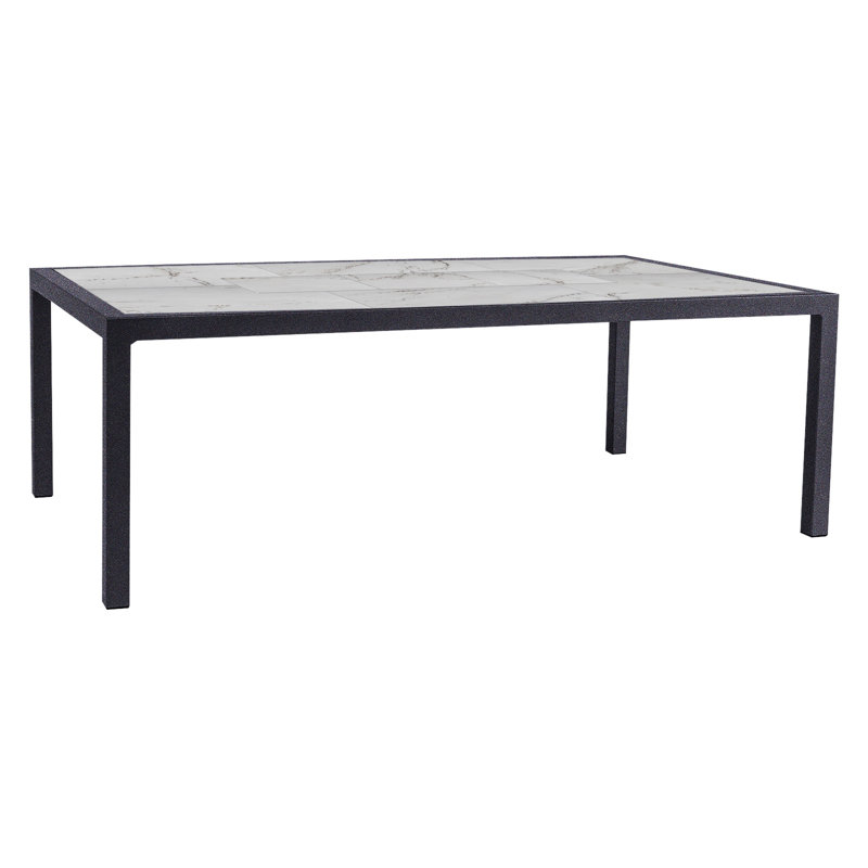 Quadra Outdoor Rectangle Dining Table, Pallazo White, Graphite
