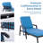 3Pc Chaise Lounge Set Black Outdoor Aluminum Patio Furniture , 2 Chaise & 1 End Table With Modern Tapered Feet Pneumatic Adjustable Backrest For Effortless Reclining Wheels Sunbrella Cushion Ember