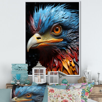 Blue Ostrich Mosaic - Ostriches Wall Art Living Room