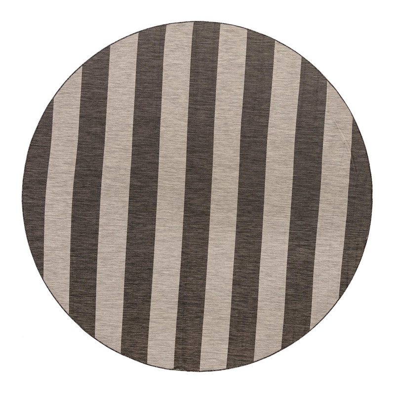 Hay Bale Striped Indoor / Outdoor Rug, Round 10'8"