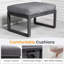 Ensemble de 2 repose-pieds de patio en aluminium résistant aux intempéries de 26 pouces avec coussins gris épais-690124518