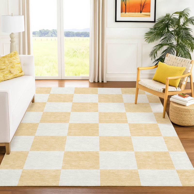 Tapis géométrique intérieur / extérieur lavable en machine ACN2345, Rectangle 5 pi x 7 pi 6 po