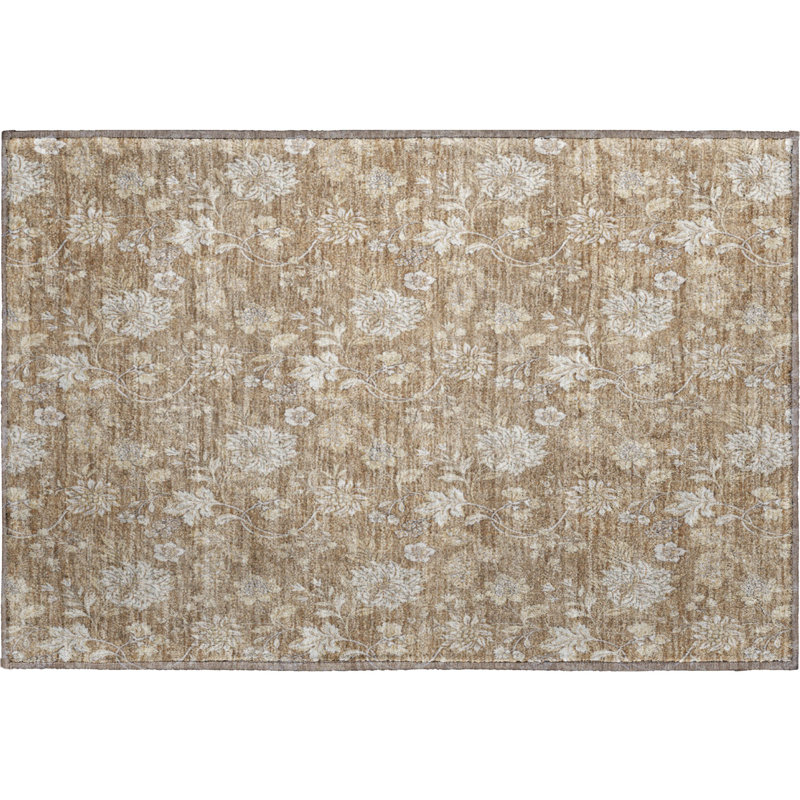 Premium Machine Washable Prisco Copper Rug, Rectangle 1'8" x 2'6"