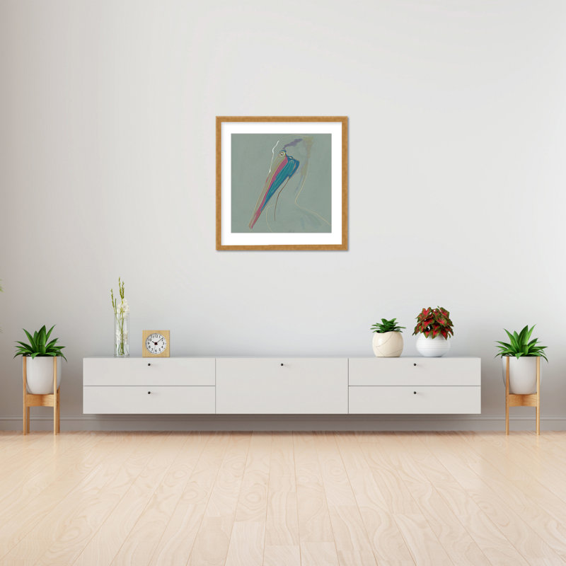 Coastal Retreat Coastal Drift: Pelican, 48" H x 48" W, Wrapped Canvas, Gold