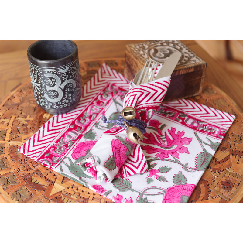 Pretty Cotton Floral Square Napkin