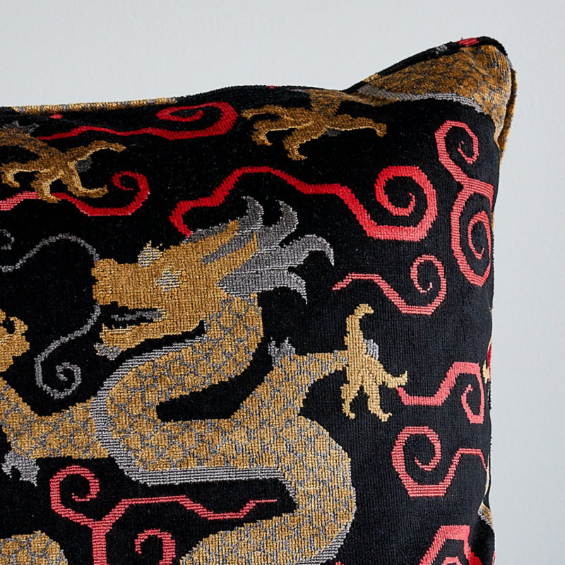 Bixi Velvet Pillow, Onyx