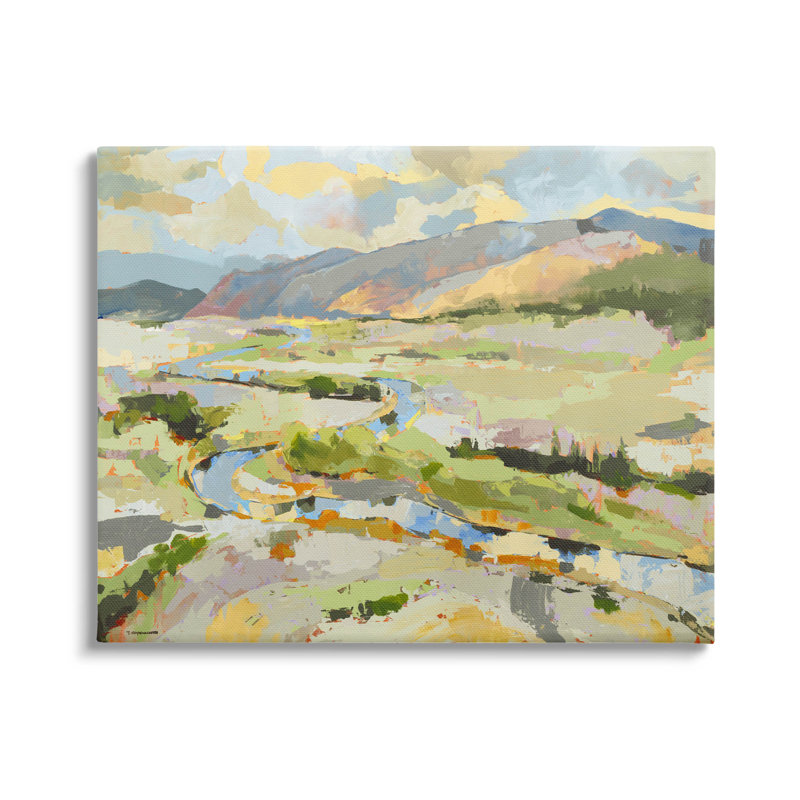 "Lush Green Mountain Landscape", art mural par Trevor Copenhaver, L 30 po x H 24 po