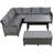 5-Piece Outdoor Patio Rattan Sofa Set, Sectional Pe Wicker L-Shaped Garden Furniture Set With 2 Extendable Side Tables, Dining Table And Washable Covers For Backyard, Poolside, Indoor-836809578-836809572
