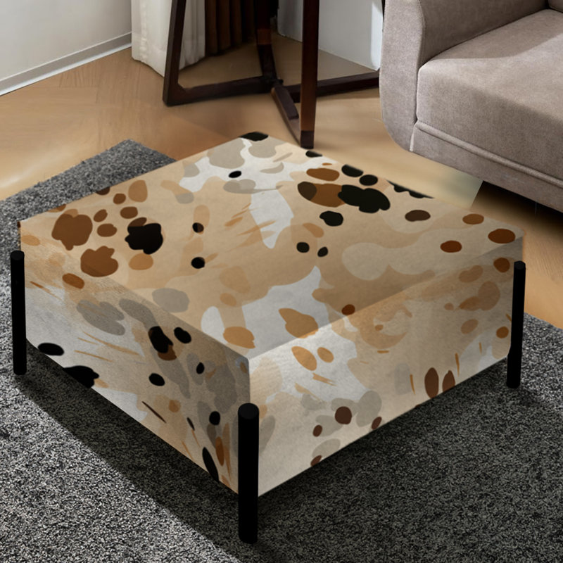 Motif abstrait de pattes abstraites III - Grand repose-pieds carré abstrait