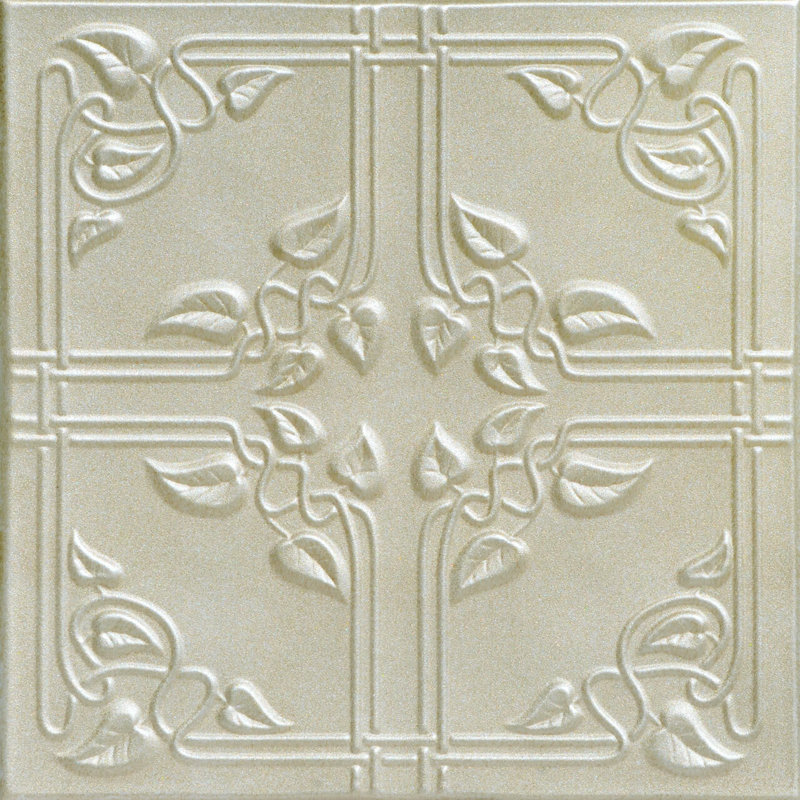 Tuile de plafond en polystyrène collé 1,6 pi x 1,6 pi Ivy Leaves, Or onyx