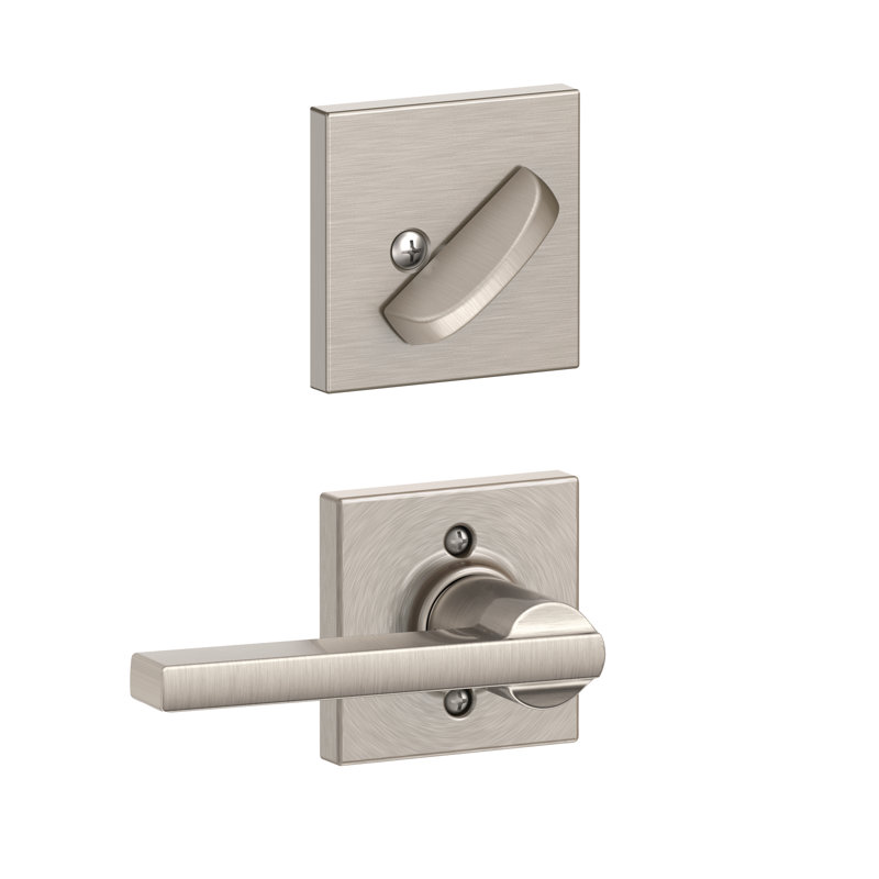 Latitude Single Cylinder Interior Lever Set (Exterior Portion Sold Separately), Satin Nickel